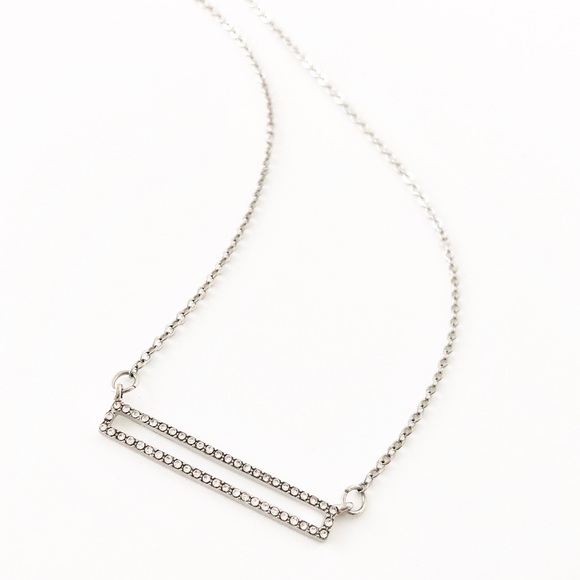 Express silver pavè bar bib necklace - Picture 2 of 6